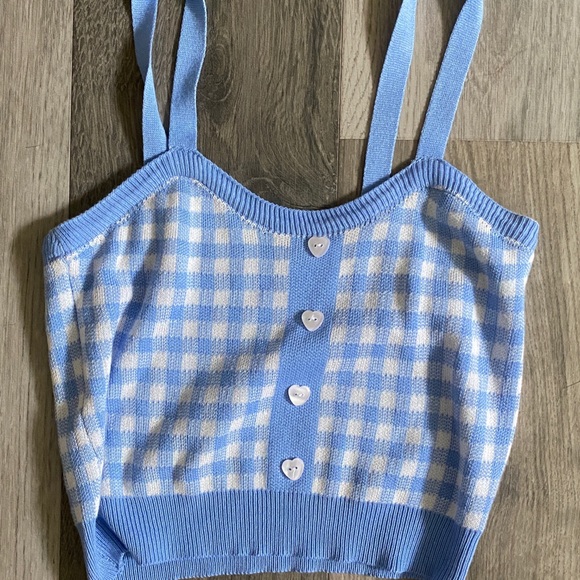 Blue Plaid Camisole Top - Picture 3 of 7